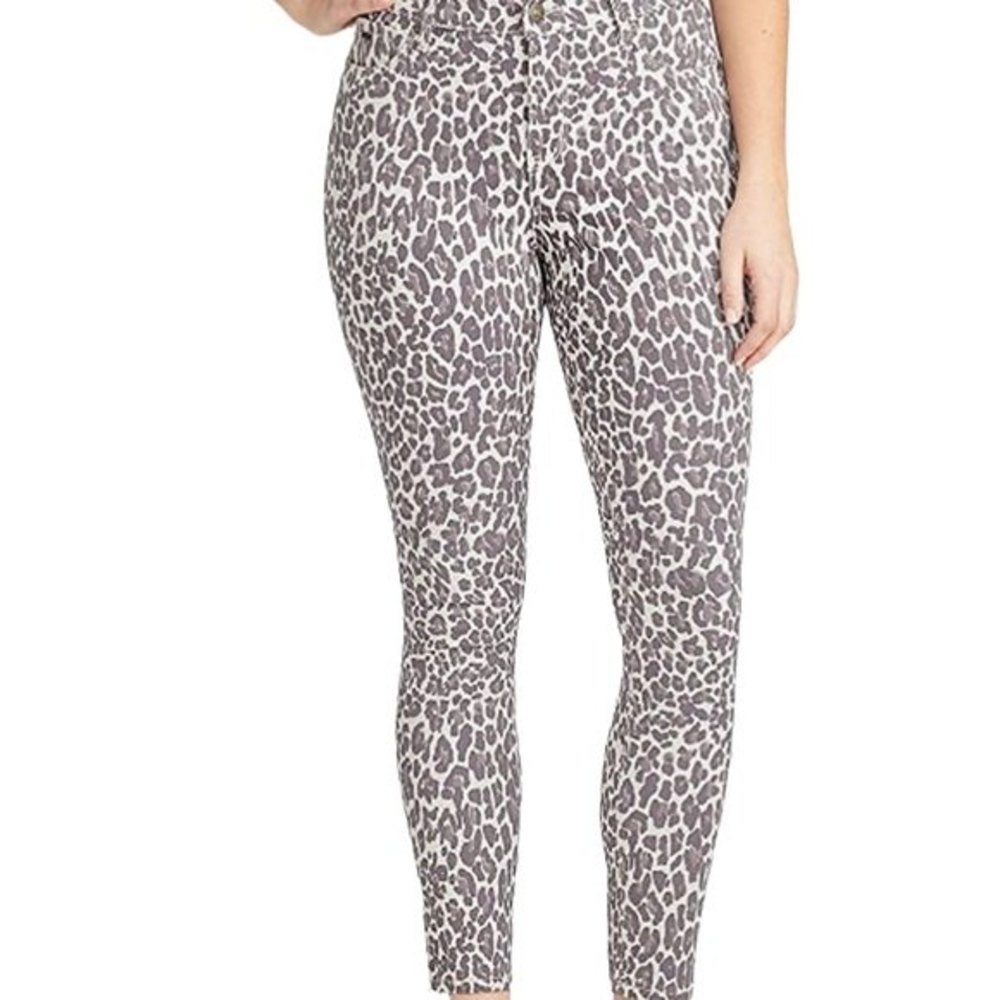 NINE WEST LEOPARD GRAMERCY SKINNY ANKLE JEANS Size 16 NWOT - Picture 2 of 10